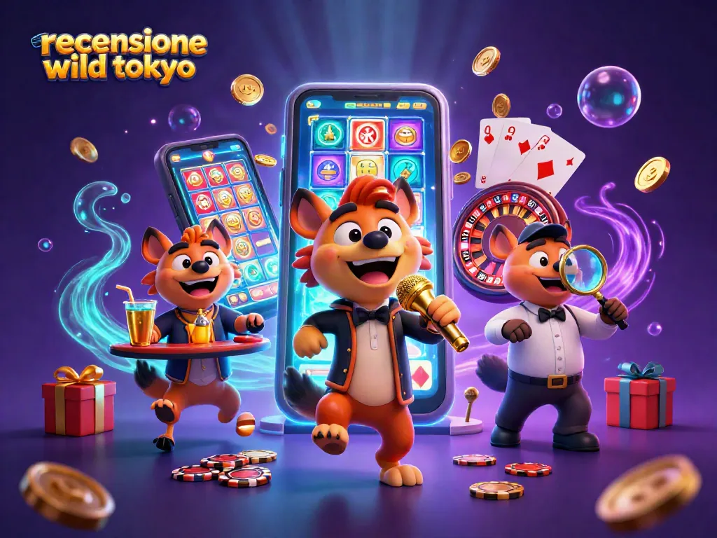 Engaging illustration showcasing recensione wild tokyo with lively hyenas in a casino setting.